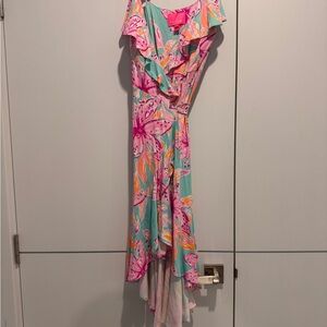 Lilly Pulitzer Pink and Orange Wrap Dress